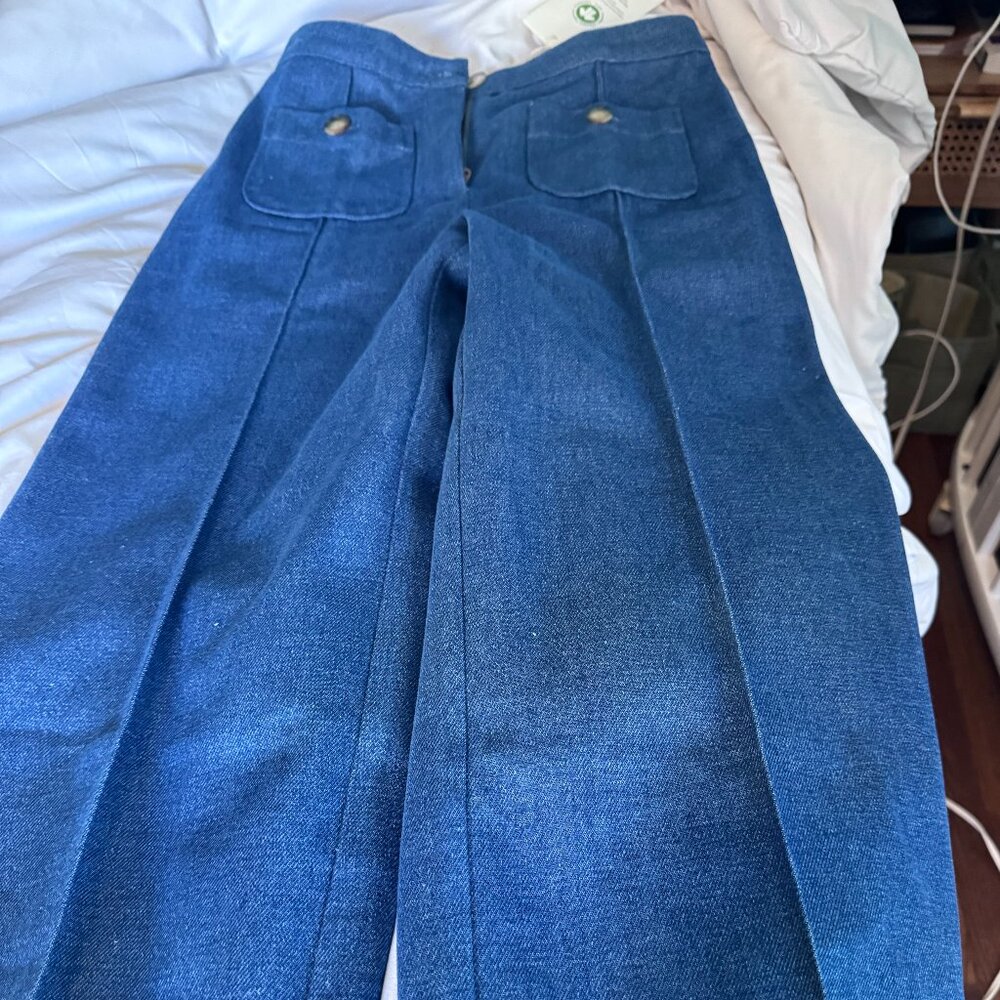 Sézane Emilio Trousers Denim Blue Size 2 NWT - Picture 8 of 11